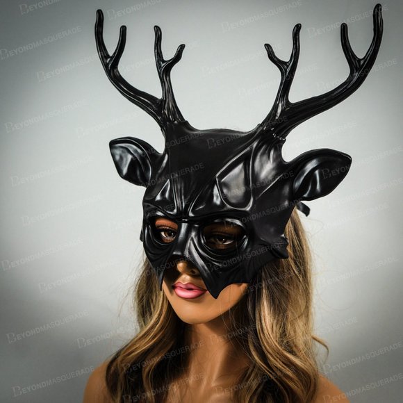 HORNS HEADBAND MASQUERADE MASK DEER ANTLERS - Picture 3 of 4